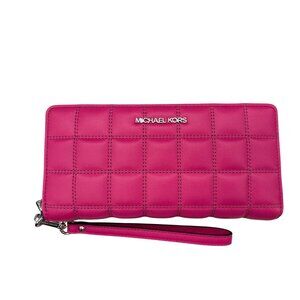 Michael Kors Jet Set Travel Large Continental Wallet Dragonfruit Pink MSRP $328